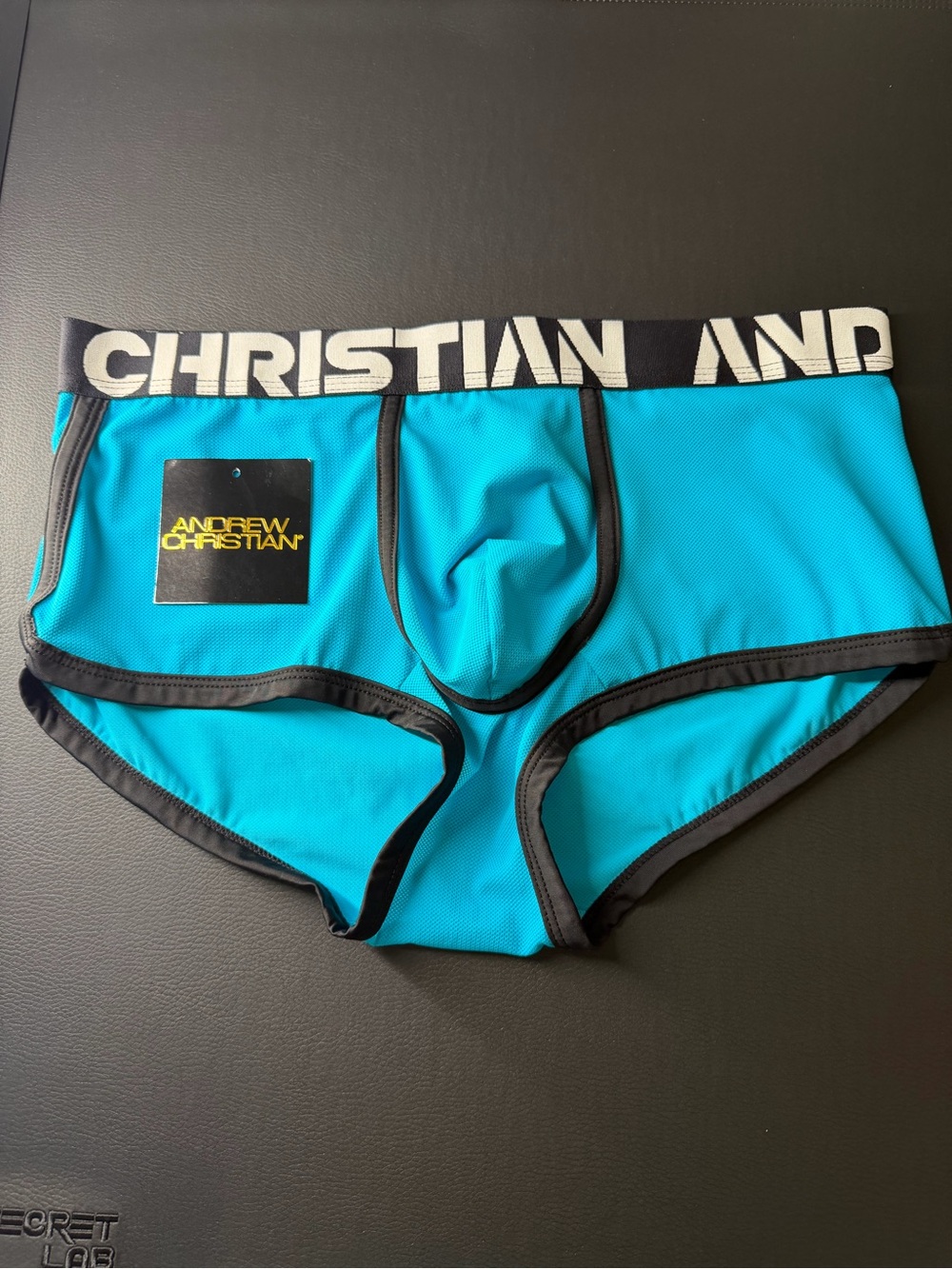 Andrew Christian Moisture Wicking Athletic Trunks - Large - Teal